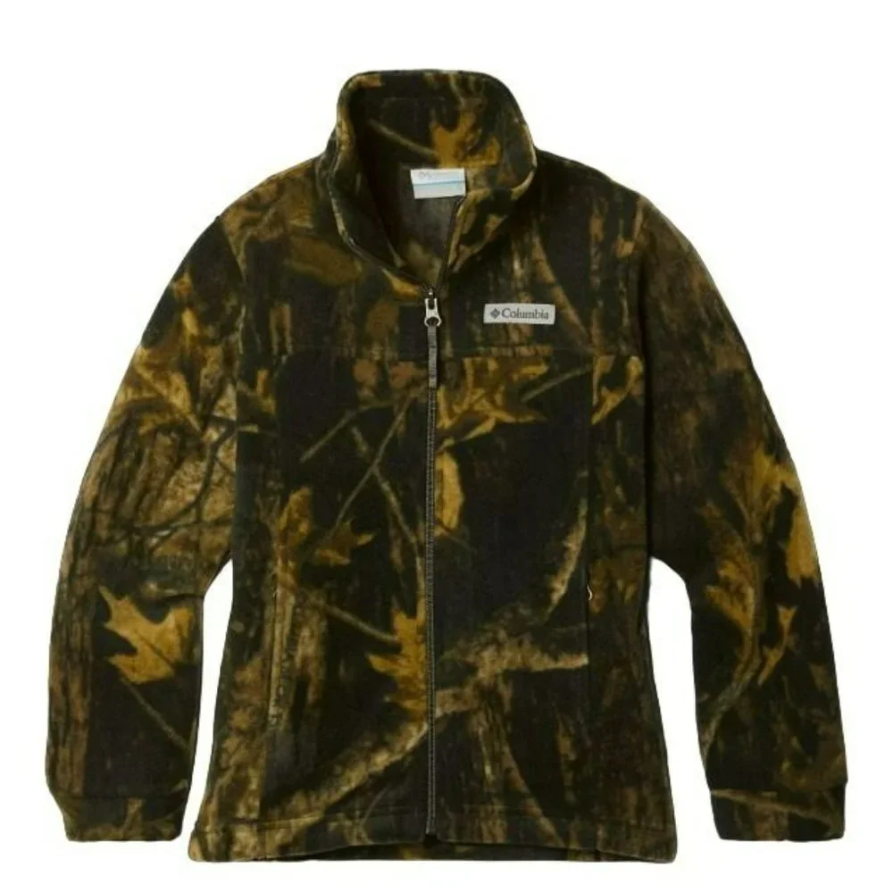 Columbia Boys Zing III Timberwolf Printed Fleece Jacket Size M‎